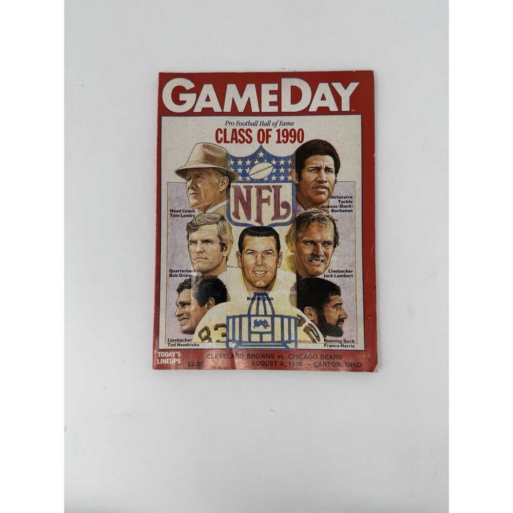 Pro Football Hall of Fame Game Program 1990 Browns vs Bears NFL Official Vintage